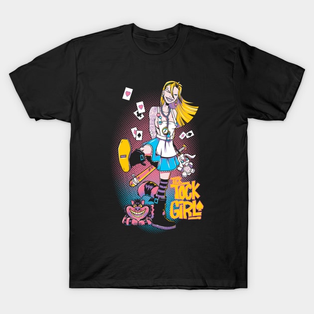 Tick Tock Girl - Goth Punk Alice in Wonderland T-Shirt by Nemons